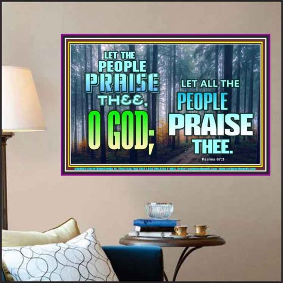 LET THE PEOPLE PRAISE THEE O GOD  Kitchen Wall Décor  GWPOSTER9603  