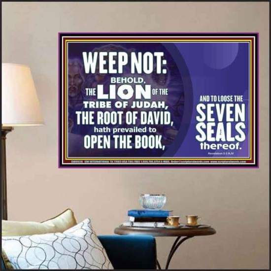 WEEP NOT THE LAMB OF GOD HAS PREVAILED  Christian Art Poster  GWPOSTER9926  