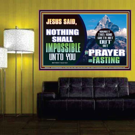 WITH GOD NOTHING SHALL BE IMPOSSIBLE  Modern Wall Art  GWPOSTER10111  