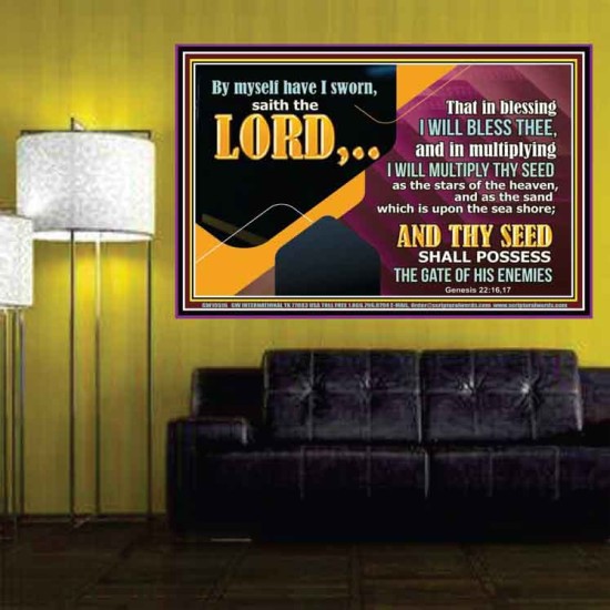 IN BLESSING I WILL BLESS THEE  Religious Wall Art   GWPOSTER10516  