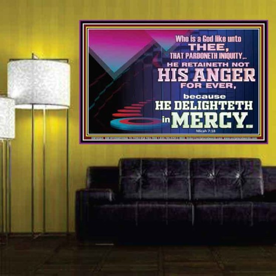 THE LORD DELIGHTETH IN MERCY  Contemporary Christian Wall Art Poster  GWPOSTER10564  