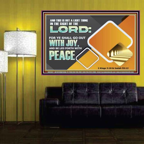GO OUT WITH JOY AND BE LED FORTH WITH PEACE  Custom Inspiration Bible Verse Poster  GWPOSTER10617  
