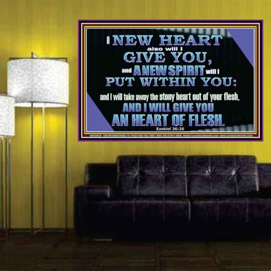 I WILL GIVE YOU A NEW HEART AND NEW SPIRIT  Bible Verse Wall Art  GWPOSTER10633  