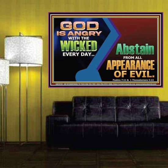 GOD IS ANGRY WITH THE WICKED EVERY DAY  Biblical Paintings Poster  GWPOSTER10790  