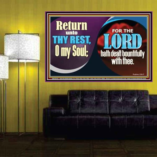 THE LORD HATH DEALT BOUNTIFULLY WITH THEE  Contemporary Christian Art Poster  GWPOSTER10792  