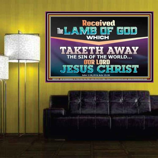 RECEIVED THE LAMB OF GOD OUR LORD JESUS CHRIST  Art & Décor Poster  GWPOSTER12153  