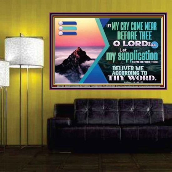 LET MY CRY COME NEAR BEFORE THEE O LORD  Inspirational Bible Verse Poster  GWPOSTER12165  