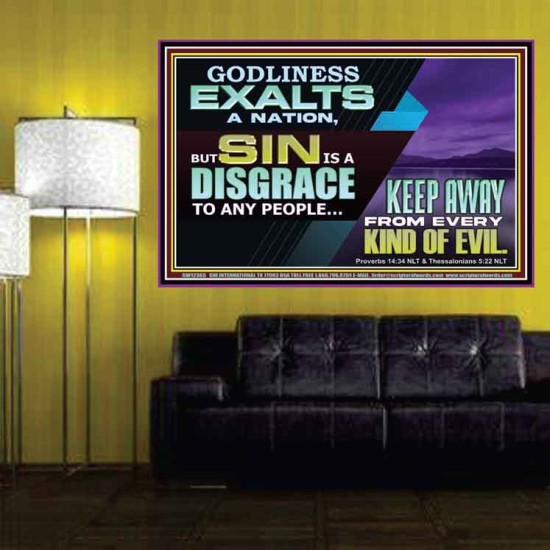 SIN IS A DISGRACE TO ANY PEOPLE KEEP AWAY FROM EVERY KIND OF EVIL  Church Picture  GWPOSTER12365  