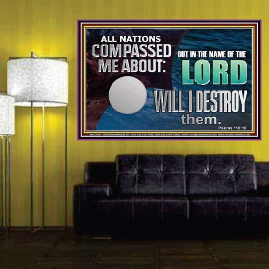 IN THE NAME OF THE LORD WILL I DESTROY THEM  Biblical Paintings Poster  GWPOSTER12966  