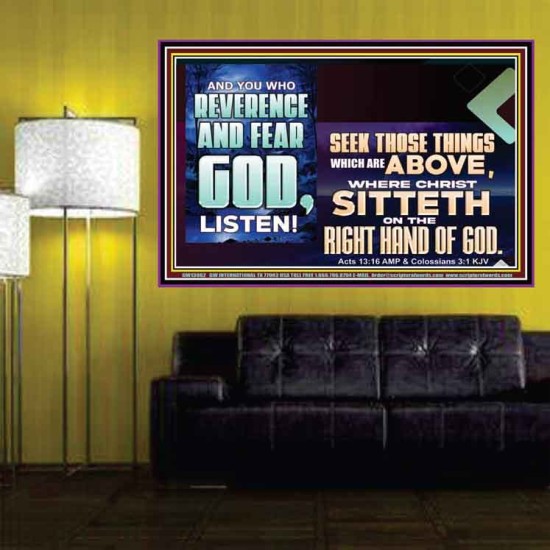 SEEK THOSE THINGS WHICH ARE ABOVE WHERE CHRIST SITTETH  Eternal Power Poster  GWPOSTER13062  