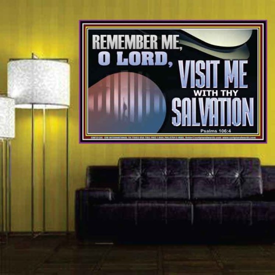 VISIT ME O LORD WITH THY SALVATION  Glass Poster Scripture Art  GWPOSTER13136  