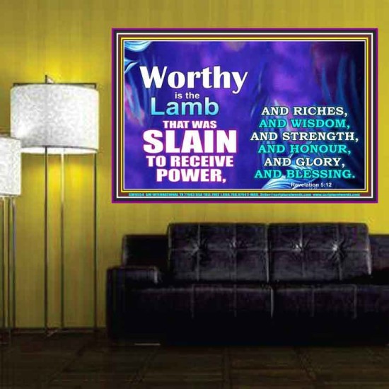 WORTHY WORTHY WORTHY IS THE LAMB UPON THE THRONE  Church Poster  GWPOSTER9554  
