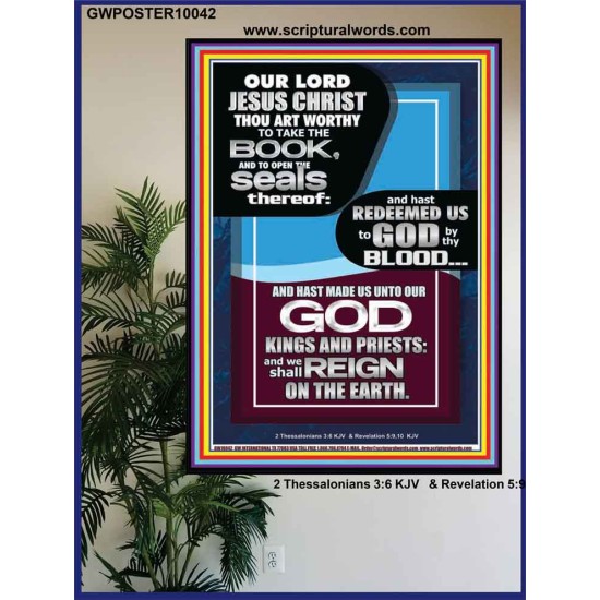 HAS REDEEMED US TO GOD BY THE BLOOD OF THE LAMB  Modern Art Poster  GWPOSTER10042  