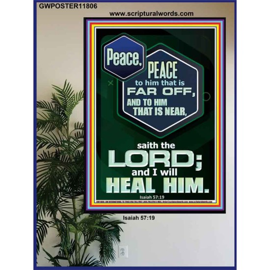 PEACE PEACE TO HIM THAT IS FAR OFF AND NEAR  Christian Wall Art  GWPOSTER11806  