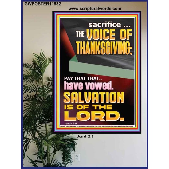SACRIFICE THE VOICE OF THANKSGIVING  Custom Wall Scripture Art  GWPOSTER11832  