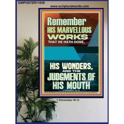 HIS MARVELLOUS WONDERS AND THE JUDGEMENTS OF HIS MOUTH  Custom Modern Wall Art  GWPOSTER11839  "24X36"