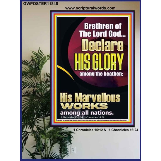 HIS MARVELLOUS WORKS AMONG ALL NATIONS  Custom Inspiration Scriptural Art Poster  GWPOSTER11845  