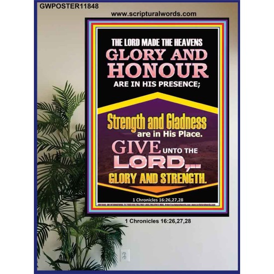 GLORY AND HONOUR ARE IN HIS PRESENCE  Custom Inspiration Scriptural Art Poster  GWPOSTER11848  