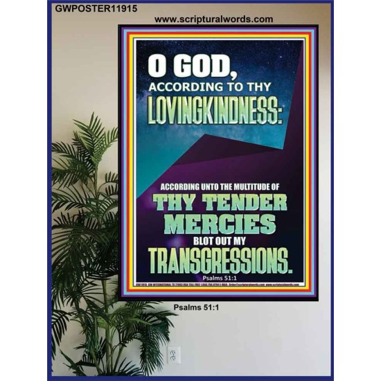 IN THE MULTITUDE OF THY TENDER MERCIES BLOT OUT MY TRANSGRESSIONS  Children Room  GWPOSTER11915  