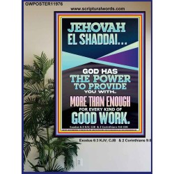 JEHOVAH EL SHADDAI THE GREAT PROVIDER  Scriptures Décor Wall Art  GWPOSTER11976  "24X36"