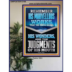 REMEMBER HIS MARVELLOUS WORKS  Christian Wall Décor  GWPOSTER12186  "24X36"