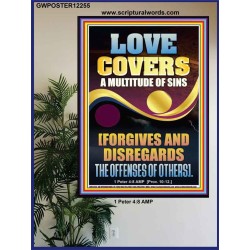 LOVE COVERS A MULTITUDE OF SINS  Christian Art Poster  GWPOSTER12255  "24X36"