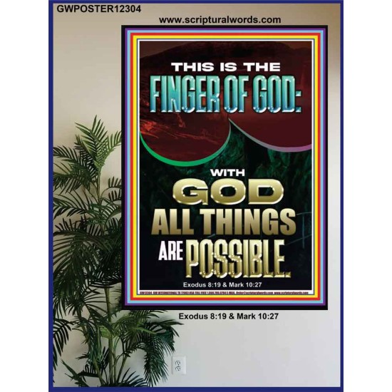 BY THE FINGER OF GOD ALL THINGS ARE POSSIBLE  Décor Art Work  GWPOSTER12304  