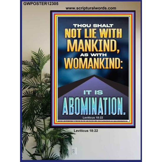NEVER LIE WITH MANKIND AS WITH WOMANKIND IT IS ABOMINATION  Décor Art Works  GWPOSTER12305  