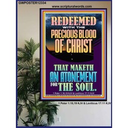 REDEEMED WITH THE PRECIOUS BLOOD OF CHRIST  Custom Wall Décor  GWPOSTER12334  "24X36"