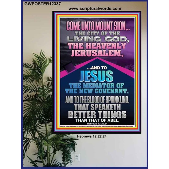 MOUNT SION THE HEAVENLY JERUSALEM  Unique Bible Verse Poster  GWPOSTER12337  