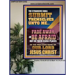 STRANGERS SHALL SUBMIT THEMSELVES UNTO ME  Bible Verse for Home Poster  GWPOSTER12352  "24X36"