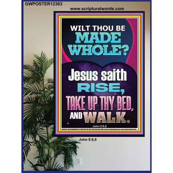 RISE TAKE UP THY BED AND WALK  Bible Verse Poster Art  GWPOSTER12383  