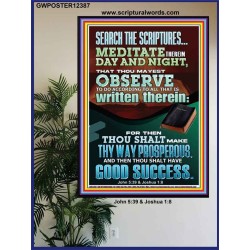 SEARCH THE SCRIPTURES MEDITATE THEREIN DAY AND NIGHT  Bible Verse Wall Art  GWPOSTER12387  "24X36"