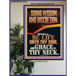 SOUND WISDOM AND DISCRETION SHALL BE LIFE UNTO THY SOUL  Bible Verse for Home Poster  GWPOSTER12391  "24X36"