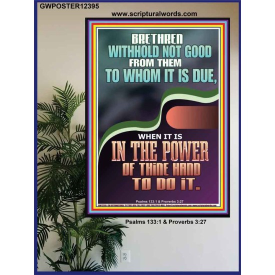 WITHHOLD NOT GOOD FROM THEM TO WHOM IT IS DUE  Printable Bible Verse to Poster  GWPOSTER12395  