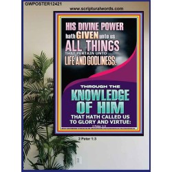 HIS DIVINE POWERS HATH GIVEN UNTO US ALL THINGS  Eternal Power Picture  GWPOSTER12421  "24X36"