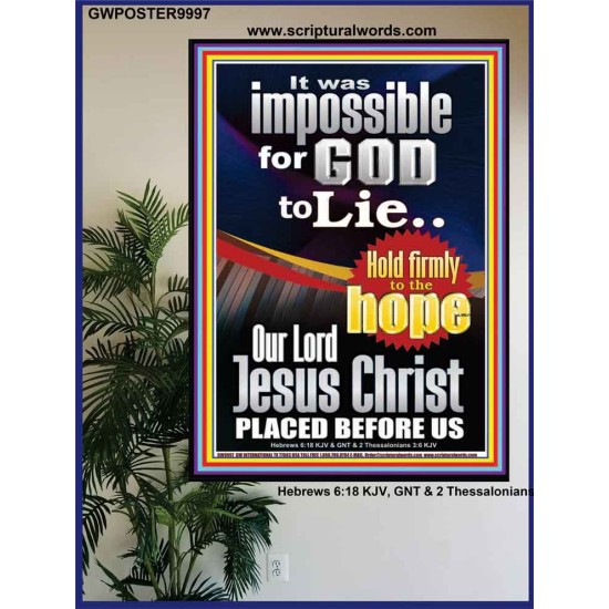 IMPOSSIBLE FOR GOD TO LIE  Children Room Poster  GWPOSTER9997  