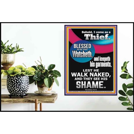 BLESSED IS HE THAT WATCHETH AND KEEPETH HIS GARMENTS  Righteous Living Christian Poster  GWPOSTER10029  