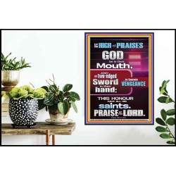 PRAISE HIM AND WITH TWO EDGED SWORD TO EXECUTE VENGEANCE  Bible Verse Poster  GWPOSTER10060  "24X36"