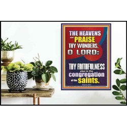 THE HEAVENS SHALL PRAISE THY WONDERS O LORD ALMIGHTY  Christian Quote Picture  GWPOSTER10072  "24X36"
