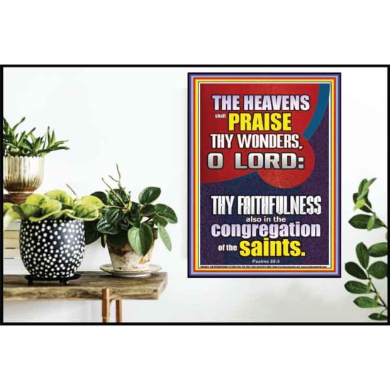 THE HEAVENS SHALL PRAISE THY WONDERS O LORD ALMIGHTY  Christian Quote Picture  GWPOSTER10072  
