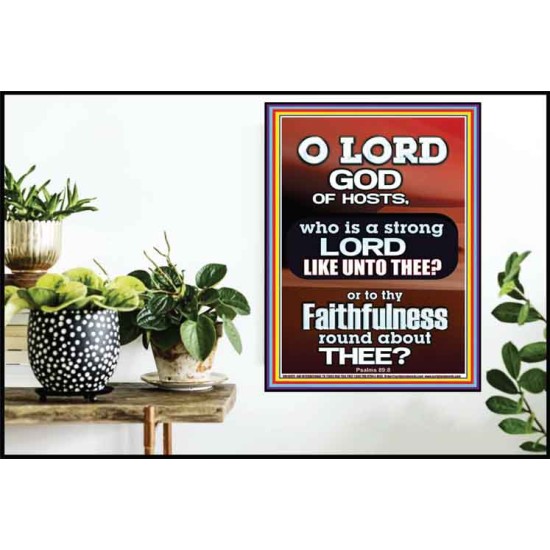 WHO IS A STRONG LORD LIKE UNTO THEE JEHOVAH TZEVA'OT  Custom Biblical Painting  GWPOSTER10075  
