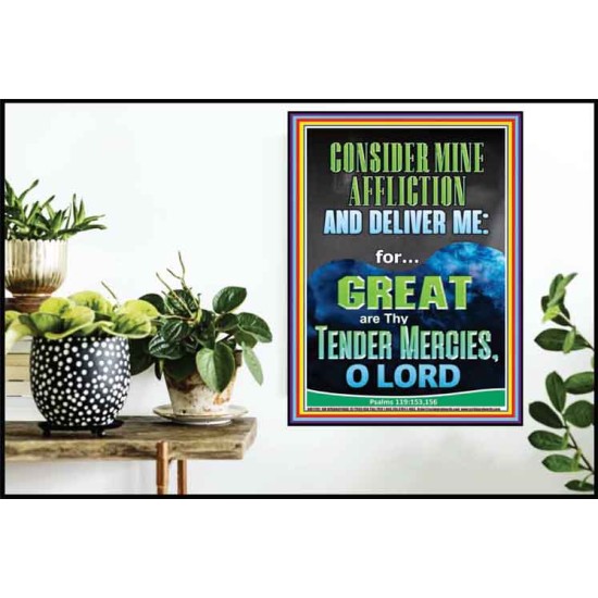 CONSIDER MINE AFFLICTION O LORD MY GOD  Christian Quote Poster  GWPOSTER11782  