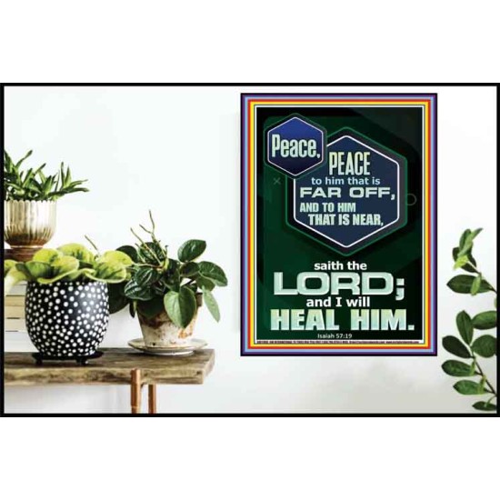 PEACE PEACE TO HIM THAT IS FAR OFF AND NEAR  Christian Wall Art  GWPOSTER11806  