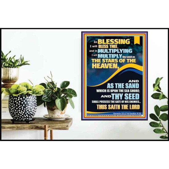 IN BLESSING I WILL BLESS THEE  Modern Wall Art  GWPOSTER11816  