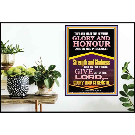 GLORY AND HONOUR ARE IN HIS PRESENCE  Custom Inspiration Scriptural Art Poster  GWPOSTER11848  