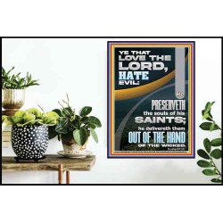 THE LORD PRESERVETH THE SOULS OF HIS SAINTS  Inspirational Bible Verse Poster  GWPOSTER11866  "24X36"