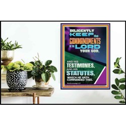 DILIGENTLY KEEP THE COMMANDMENTS OF THE LORD OUR GOD  Church Poster  GWPOSTER11896  "24X36"