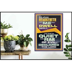 HEARKENETH UNTO ME AND DWELL IN SAFETY  Unique Scriptural Poster  GWPOSTER11963  "24X36"