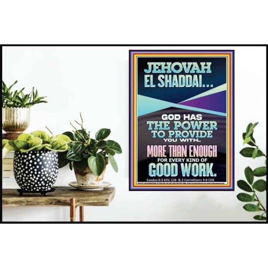 JEHOVAH EL SHADDAI THE GREAT PROVIDER  Scriptures Décor Wall Art  GWPOSTER11976  